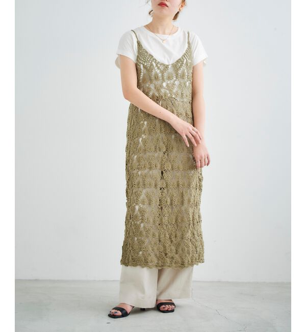 le.coeur blanc「ハンドクロシェキャミワンピース」|ワンピース|