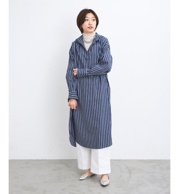 le.coeur blanc「《WEB限定アイテム》ストライプスキッパーシャツワンピース」|ワンピース|