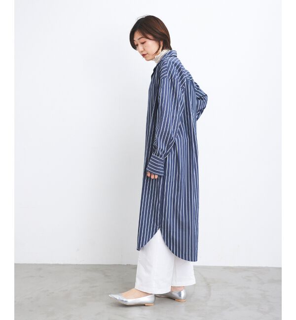 le.coeur blanc「《WEB限定アイテム》ストライプスキッパーシャツワンピース」|ワンピース|