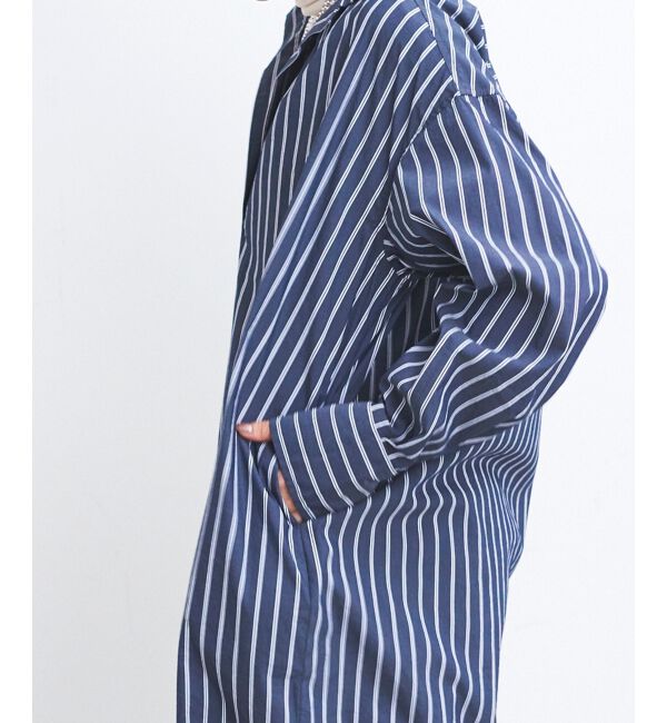 le.coeur blanc「《WEB限定アイテム》ストライプスキッパーシャツワンピース」|ワンピース|