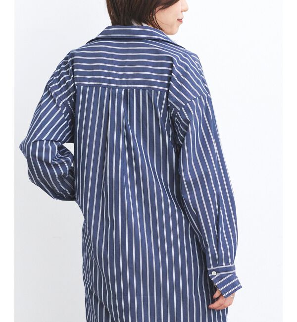 le.coeur blanc「《WEB限定アイテム》ストライプスキッパーシャツワンピース」|ワンピース|