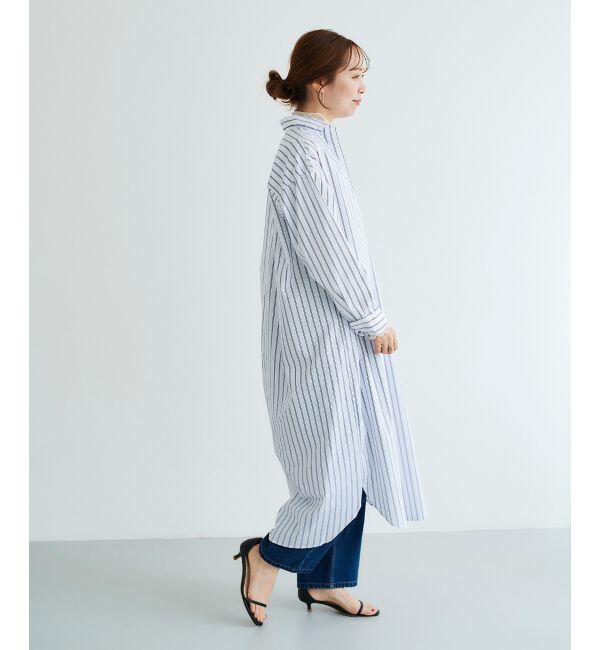 le.coeur blanc「《WEB限定アイテム》ストライプスキッパーシャツワンピース」|ワンピース|