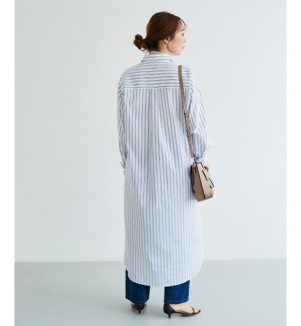 le.coeur blanc「《WEB限定アイテム》ストライプスキッパーシャツワンピース」|ワンピース|