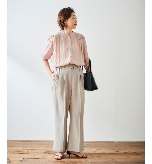  「ハイストレッチカルゼワッシャーベルテッドパンツ」|その他|