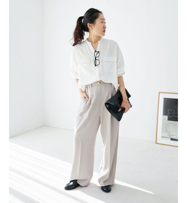  「ハイストレッチカルゼワッシャーベルテッドパンツ」|その他|