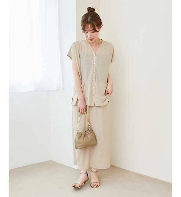  「リネンタッチミラノリブセットアップ」|ワンピース|