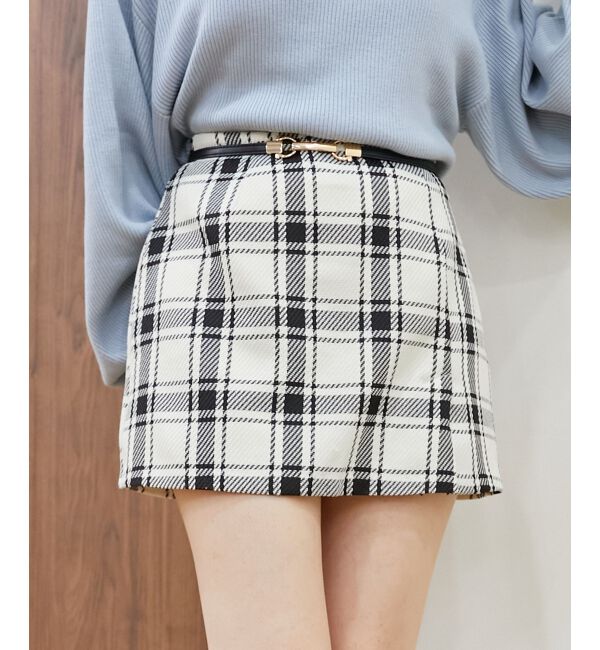 MAJESTICLEGON「ベルトセットミニスカパン」|キュロット|ｱｲﾎﾞﾘｰ柄