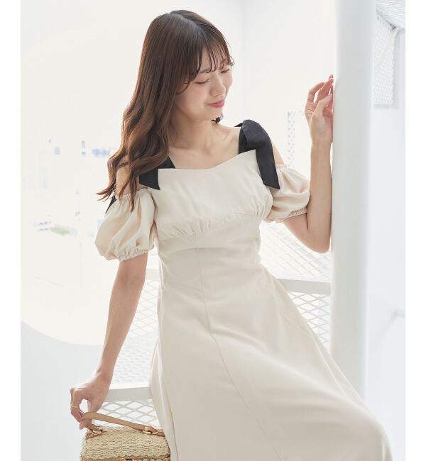 MAJESTICLEGON「2wayバイカラーリボンワンピース」|ワンピース|