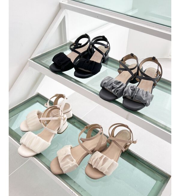  「シアーギャザーサンダル」|サンダル|