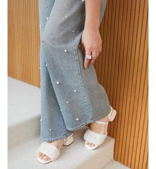  「シアーギャザーサンダル」|サンダル|