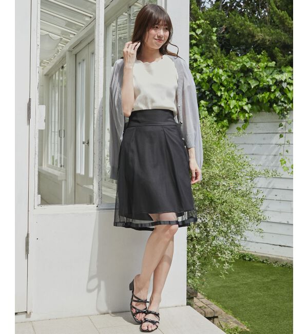 MAJESTICLEGON「バックレースアップフレアスカート」|フレア|