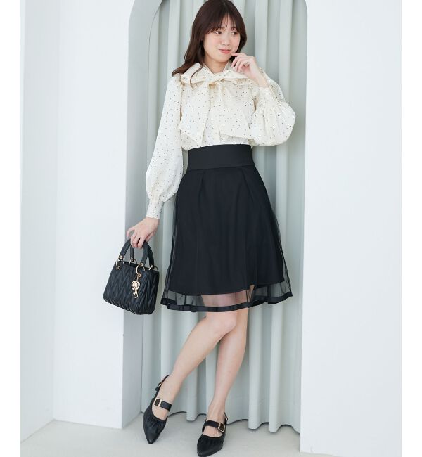 MAJESTICLEGON「バックレースアップフレアスカート」|フレア|