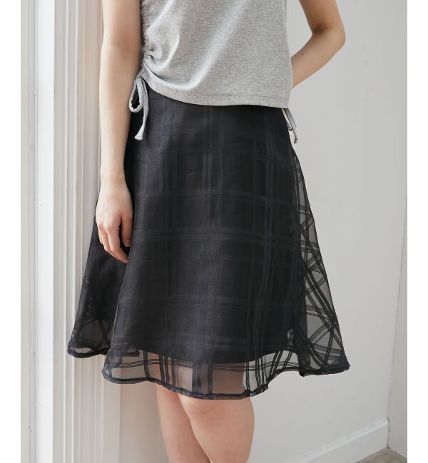 MAJESTICLEGON「バックレースアップフレアスカート」|フレア|