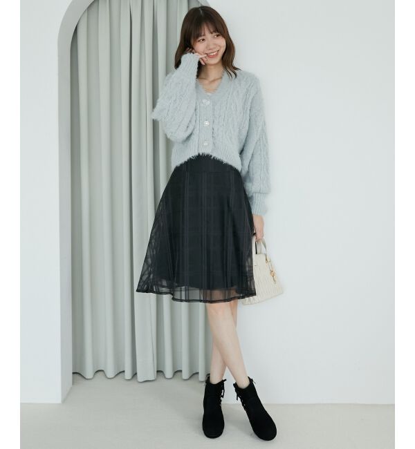 MAJESTICLEGON「バックレースアップフレアスカート」|フレア|