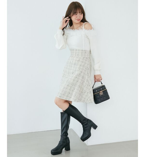 MAJESTICLEGON「バックレースアップフレアスカート」|フレア|