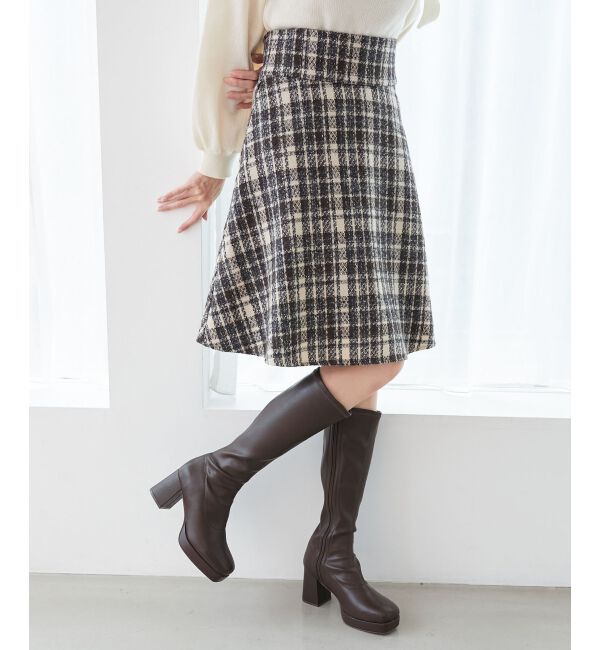 MAJESTICLEGON「バックレースアップフレアスカート」|フレア|