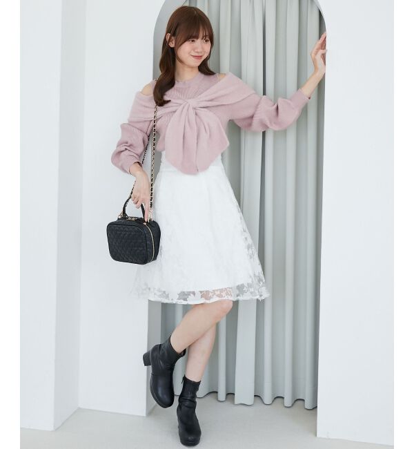 MAJESTICLEGON「バックレースアップフレアスカート」|フレア|