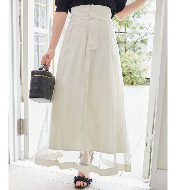 MAJESTICLEGON「バックレースアップフレアスカート」|フレア|ｱｲﾎﾞﾘｰ柄