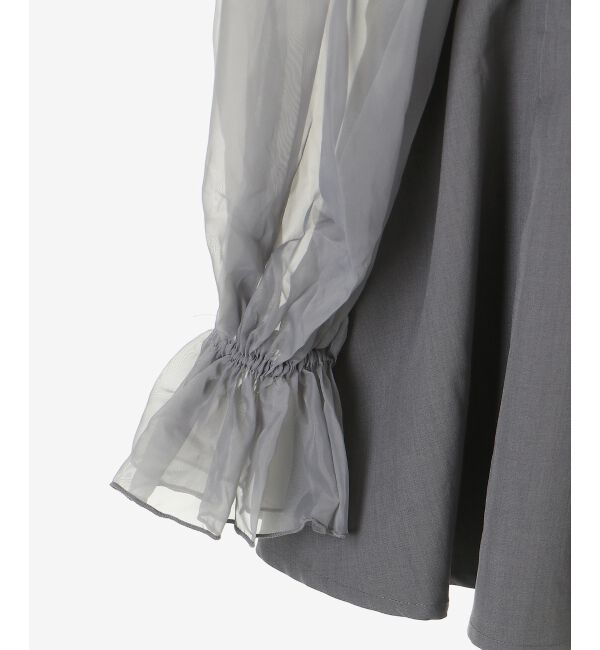  「袖異素材ミニワンピース」|ワンピース|