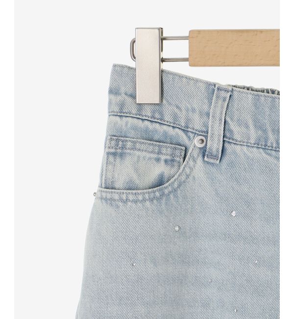  「キラキラレースダメージデニム」|デニム|