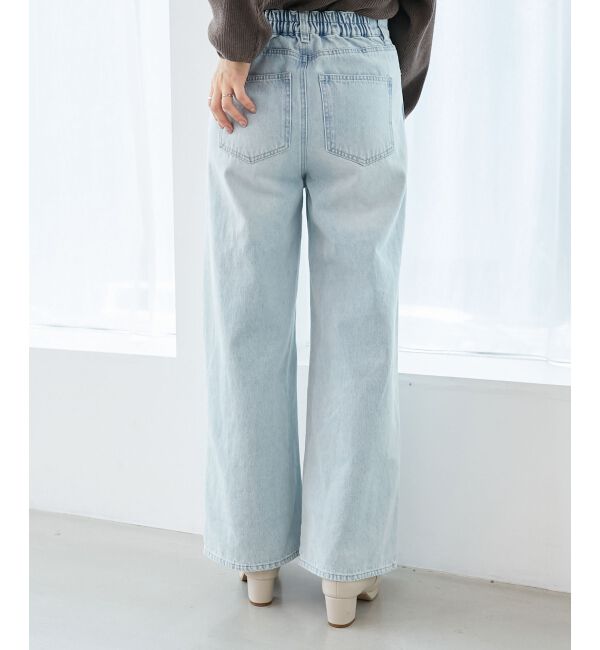  「キラキラレースダメージデニム」|デニム|