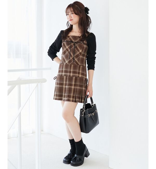  「ドッキングプリーツミニワンピ」|ワンピース|