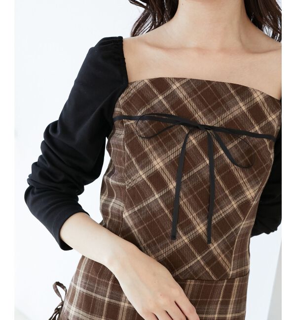  「ドッキングプリーツミニワンピ」|ワンピース|