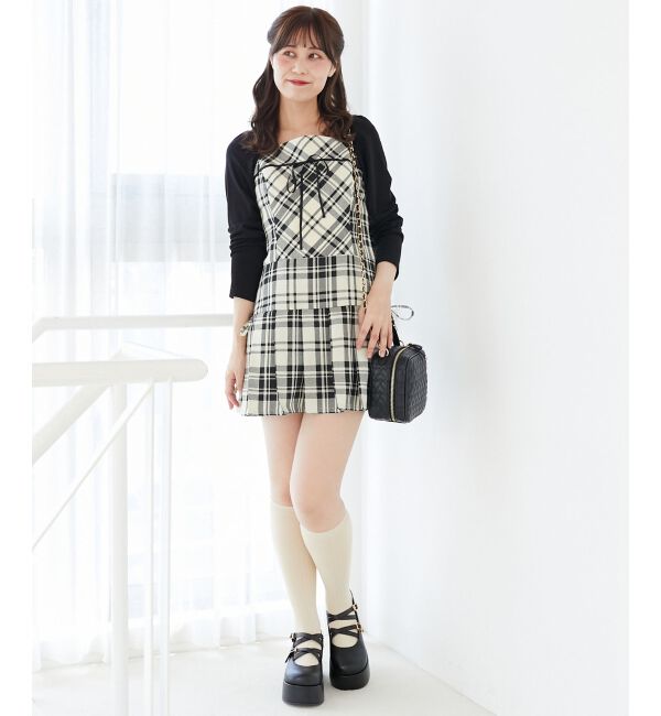  「ドッキングプリーツミニワンピ」|ワンピース|