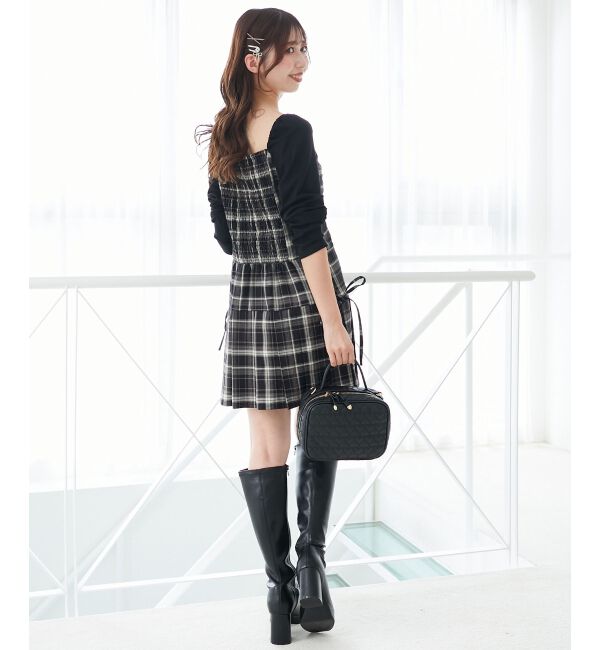  「ドッキングプリーツミニワンピ」|ワンピース|