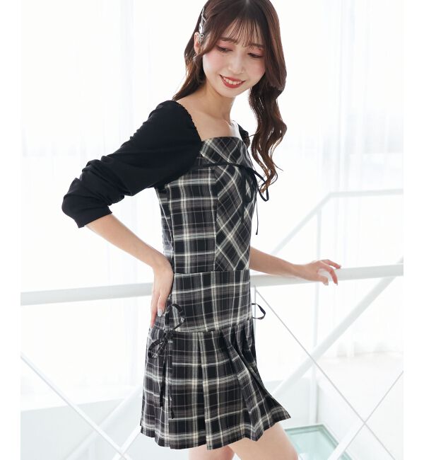  「ドッキングプリーツミニワンピ」|ワンピース|