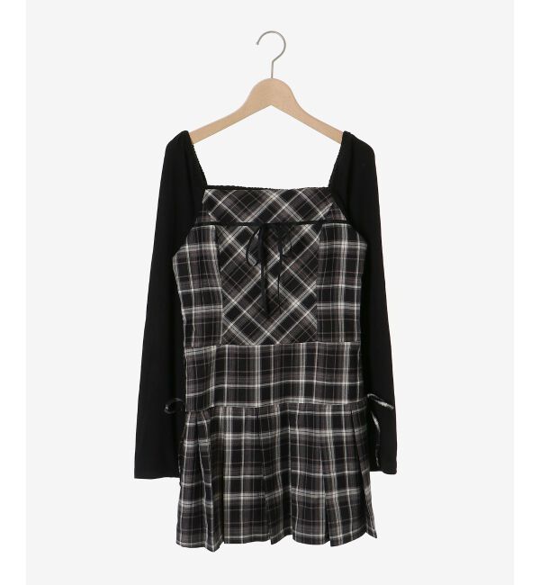  「ドッキングプリーツミニワンピ」|ワンピース|