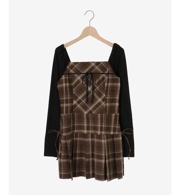  「ドッキングプリーツミニワンピ」|ワンピース|