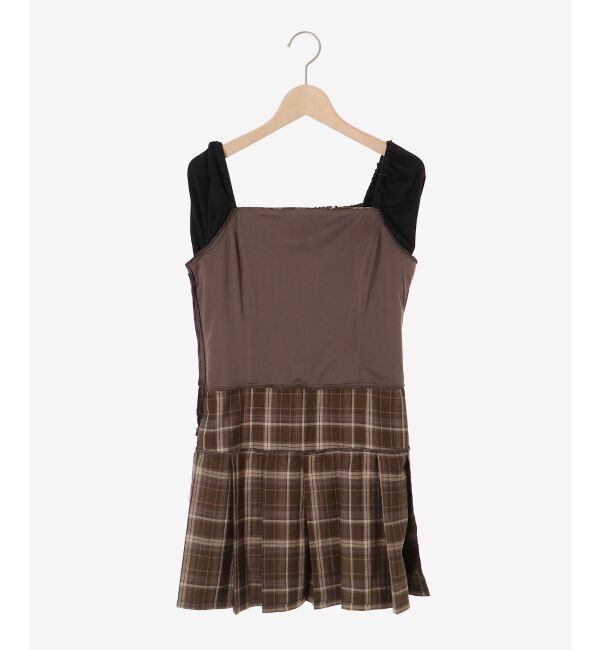  「ドッキングプリーツミニワンピ」|ワンピース|