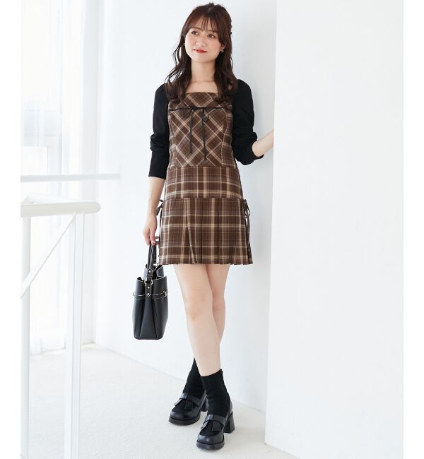  「ドッキングプリーツミニワンピ」|ワンピース|