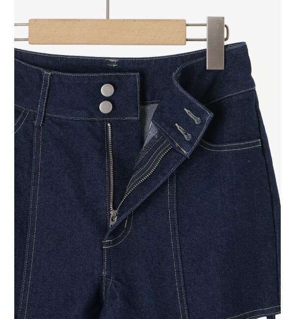  「スリットビジューフレアデニムパンツ」|デニム|