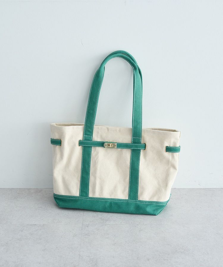 earth music&ecology「ベルトキャンバストートバッグ L」|トートバッグ|Green