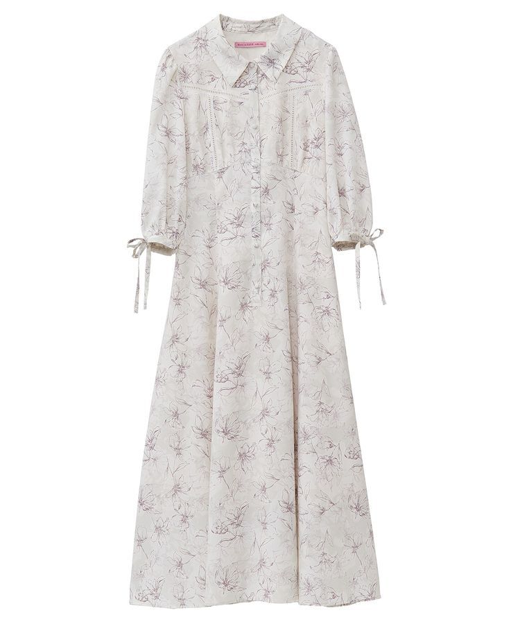 Maison de FLEUR Petite Robe「はしごレースシャツワンピース」|ワンピース|