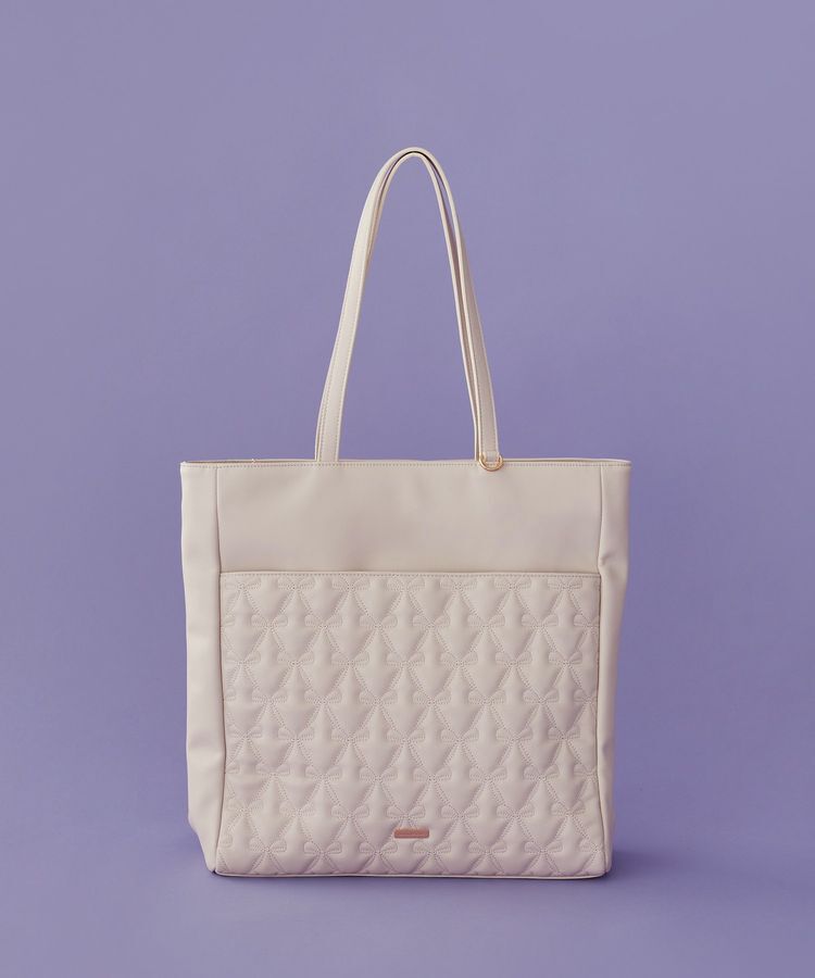 Maison de FLEUR「リボンキルティングキャリーオントート」|トートバッグ|ライトピンク