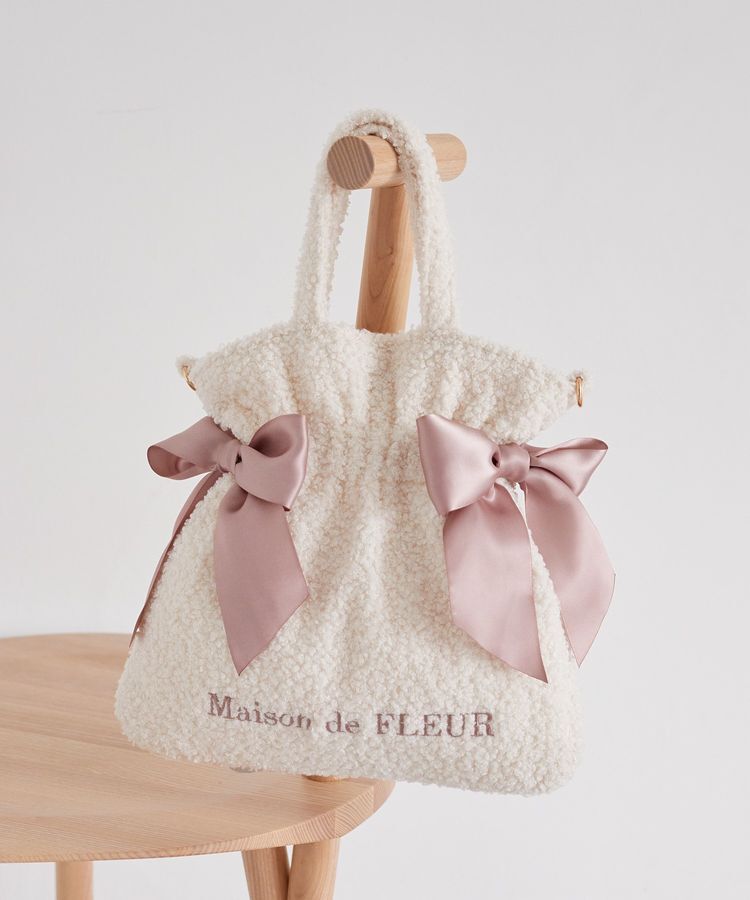 Maison de FLEUR「ボアダブルリボン2Wayトートバッグ」|トートバッグ|