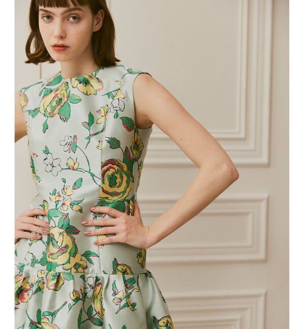 LOULOU WILLOUGHBY「【LOULOU WILLOUGHBY】ETIQUE フラワージャガードワンピース」|ワンピース|