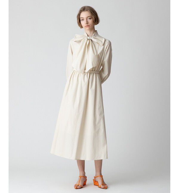 allureville「タフタビッグボウワンピース」|ワンピース|ベージュ