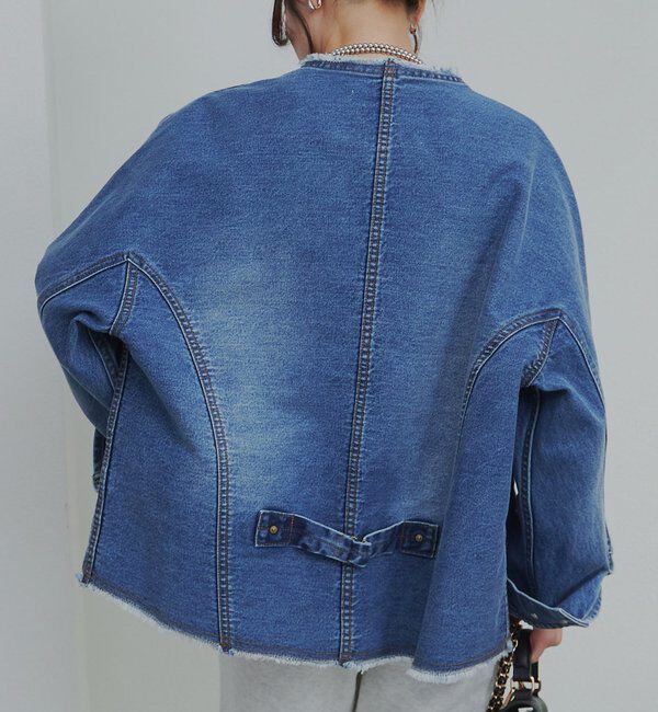  「セルビッチデニムノーカラージャケット」|デニムジャケット|
