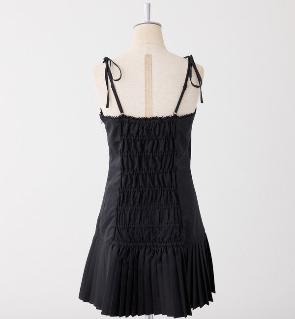  「肩リボン裾プリーツジャンスカ」|ワンピース|