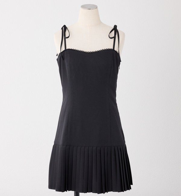  「肩リボン裾プリーツジャンスカ」|ワンピース|