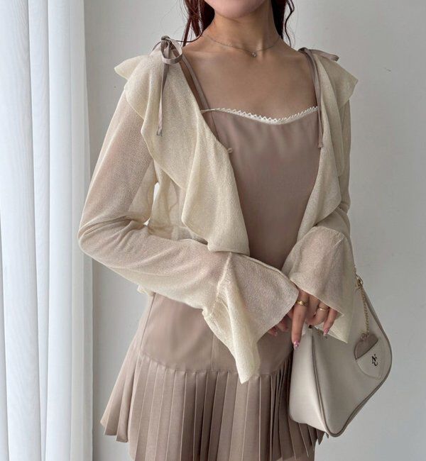  「肩リボン裾プリーツジャンスカ」|ワンピース|