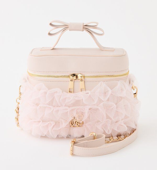  「チュールフリルリボンバニティバッグ」|ショルダー・メッセンジャー|ピンク
