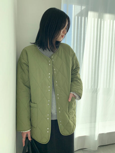 Samansa Mos2 blue「キルトミドルコート」|その他|