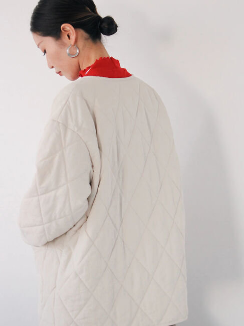 Samansa Mos2 blue「キルトミドルコート」|その他|