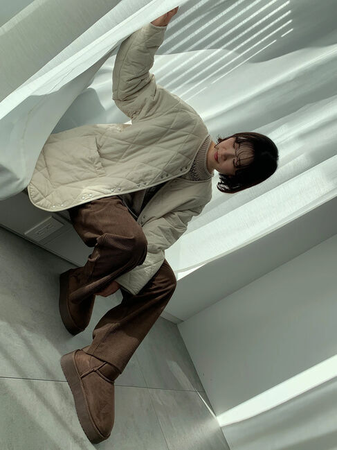 Samansa Mos2 blue「キルトミドルコート」|その他|