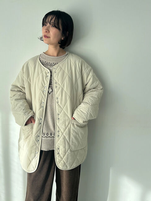 Samansa Mos2 blue「キルトミドルコート」|その他|